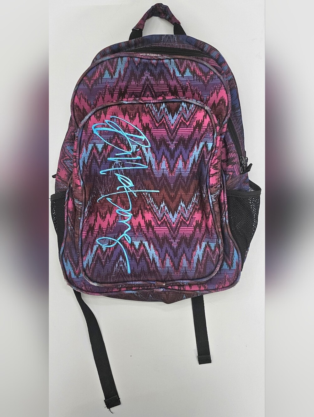 Billabong Backpack, Aztec/Supernova Pattern, Vintage/Y2K-Style Zip-up Bag